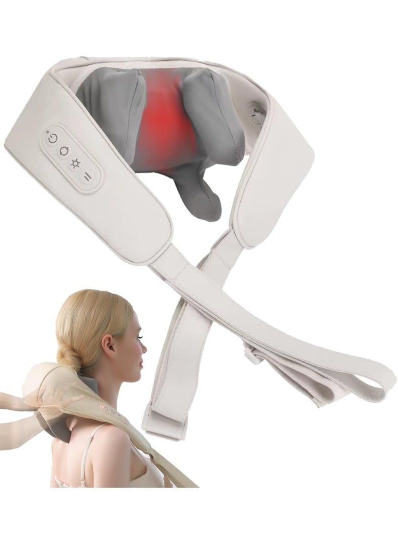 جهاز تدليك كهربائي للرقبة والظهر مع حرارة – مساج عميق لتخفيف آلام العضلات للمنزل والمكتب والسيارة - Image 1