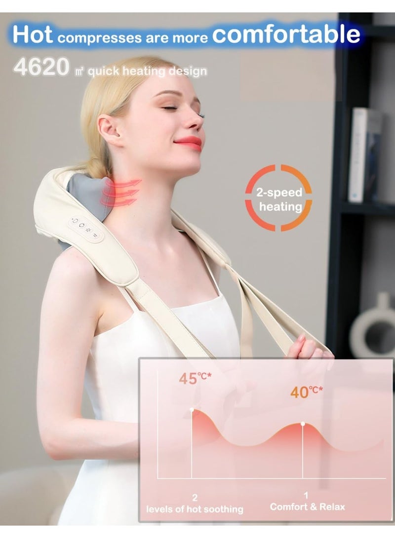 جهاز تدليك كهربائي للرقبة والظهر مع حرارة – مساج عميق لتخفيف آلام العضلات للمنزل والمكتب والسيارة - Image 2