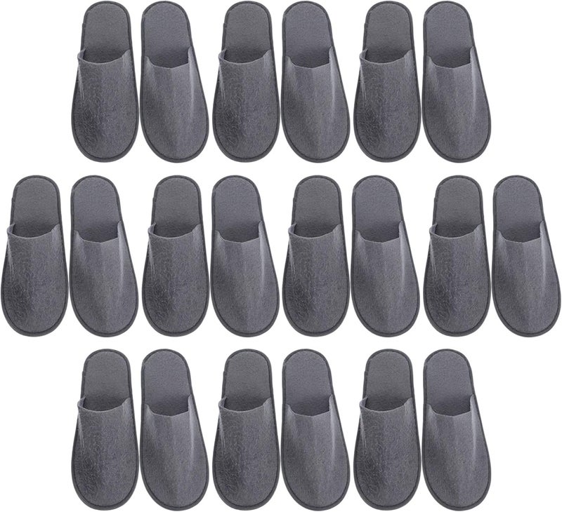 Healifty 10 Pairs Disposable Travel Slippers SPA Slippers Cotton Linen Close Toe Slipper Reusable Home Shoes for Travel Home HotelAs shown