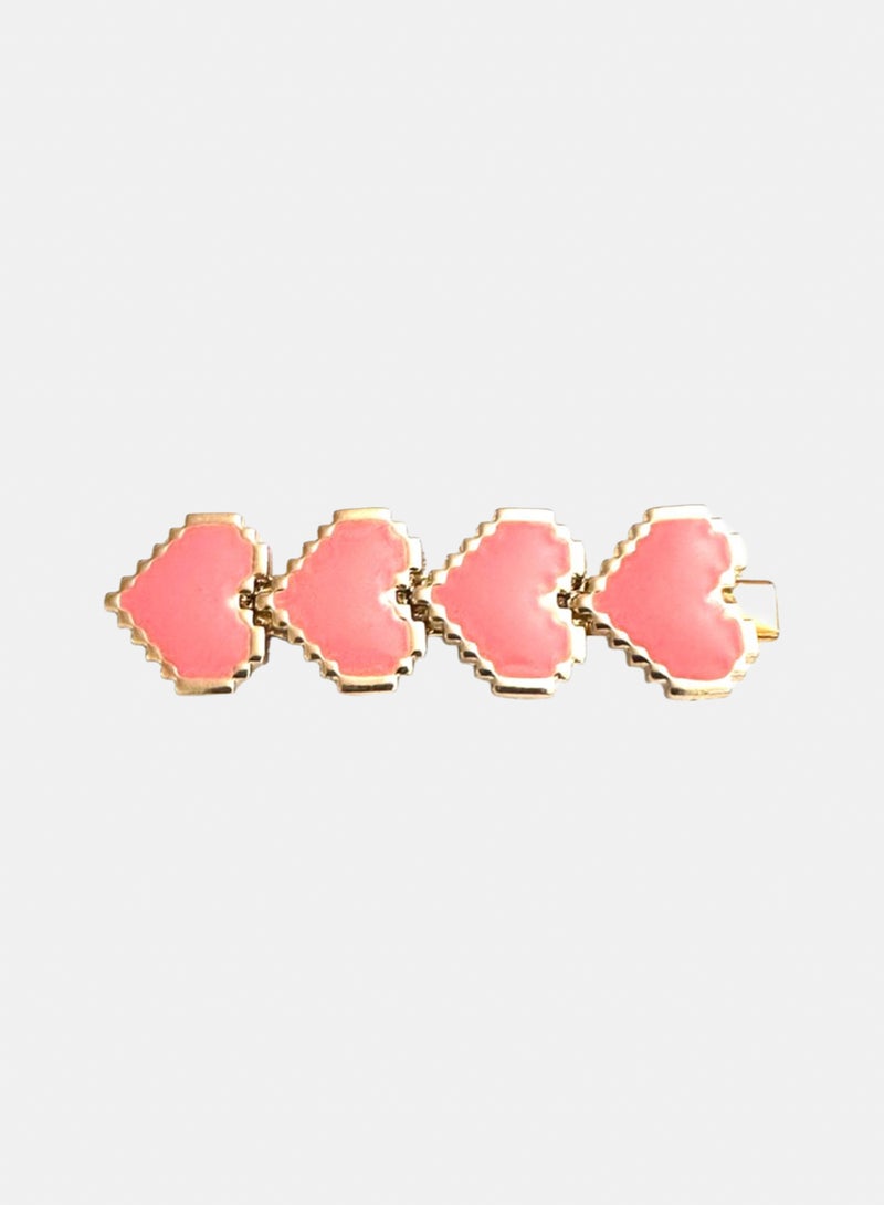 Trio Earrings Pink Sugar Hearts Hair Claw Clip - Image 1