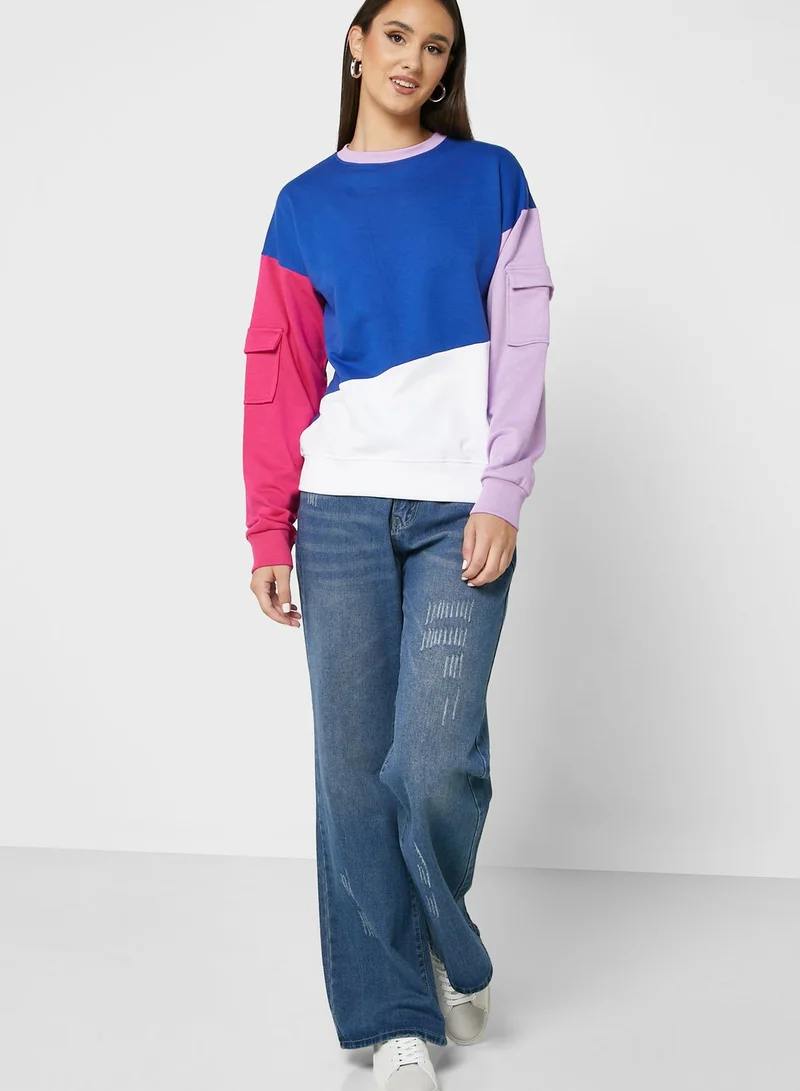 Ginger Colorblock Sweatshirt With Pockets