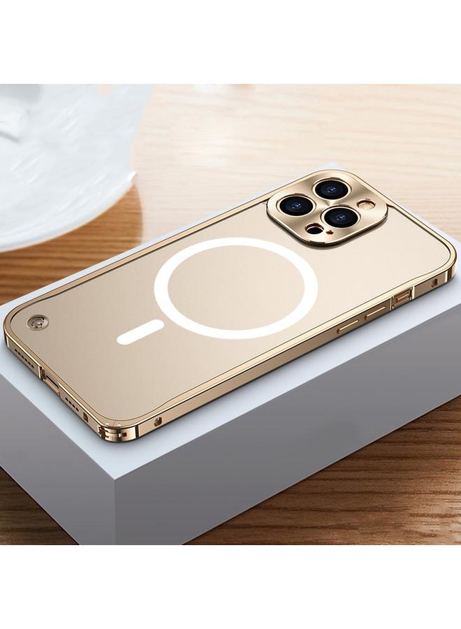 S-TOP Case For iPhone 14 Pro Max MagSafe Magnetic Metal Frame Frosted Phone Case - Image 1