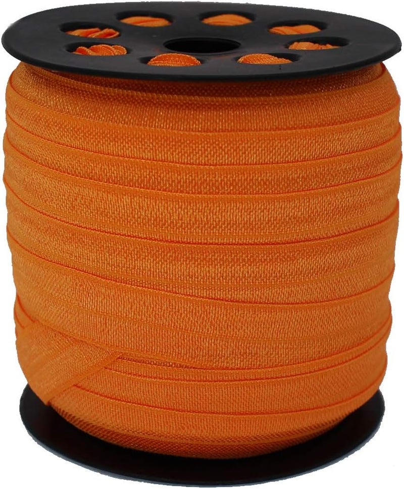 JESEP Orange Fold Over Elastic 5/8 inch 15mm Elastic Bands for Sewing 40 Yards Wide Elastic Headbands Stretchy Ribbon for Crafts-Elastic Straps Trim for Girls Hair Ties-Bow-DIY Projects-Clothes - Image 3