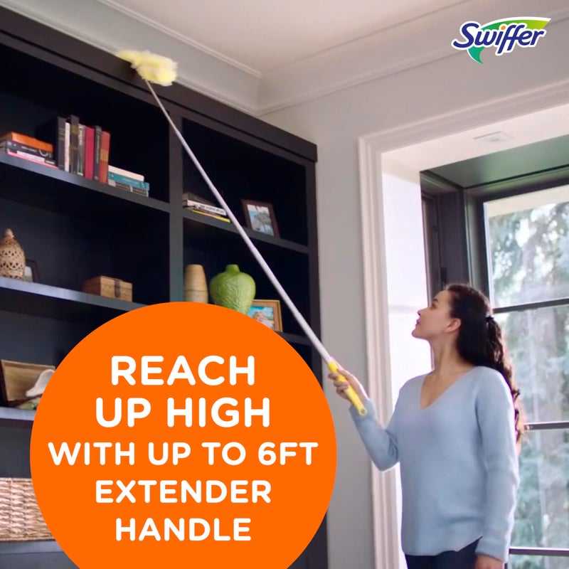 Swiffer Ceiling Fan Duster Super Extender Handle Starter Kit, 6 Heavy Duty Refills - Image 5