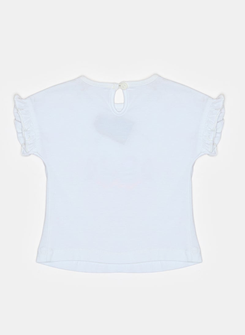Panco Baby Girls STRAWBERRY T-Shirt with Print Detail - Image 2