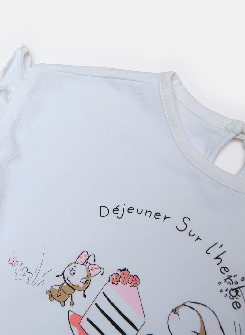 Panco Baby Girls STRAWBERRY T-Shirt with Print Detail - Image 3