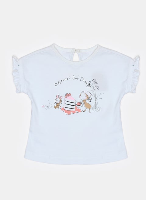 Baby Girls STRAWBERRY T-Shirt with Print Detail