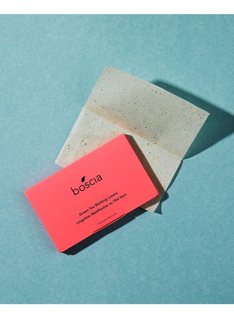 boscia boscia Green Tea Blotting Linens - Vegan, Cruelty-Free, Natural Skin Care - Oil Blotting Sheets for Face - For Combination to Oily Skin Types - Travel Size - 100 Sheets - Image 2