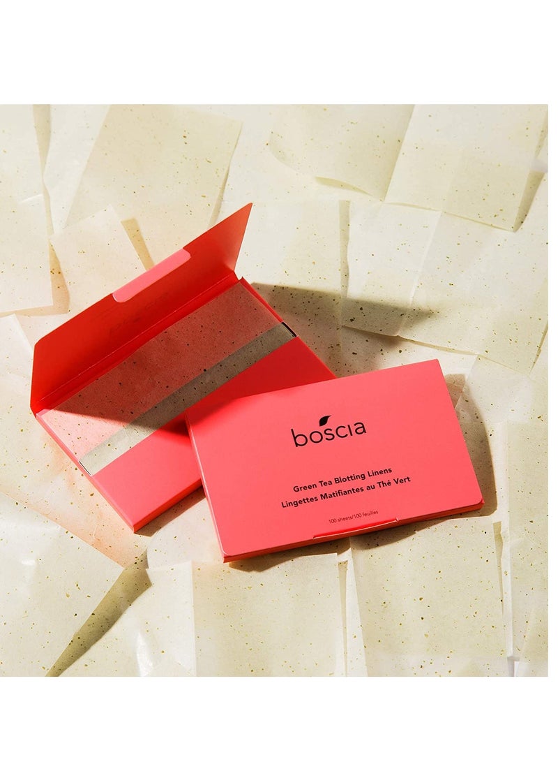 boscia boscia Green Tea Blotting Linens - Vegan, Cruelty-Free, Natural Skin Care - Oil Blotting Sheets for Face - For Combination to Oily Skin Types - Travel Size - 100 Sheets - Image 3
