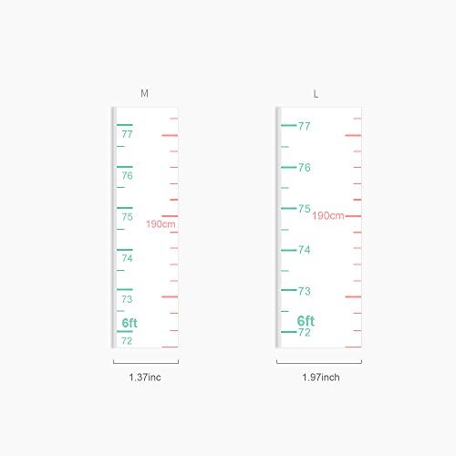 kolymax Growth Chart for Kids Height Chart Ruler Wall Decor for Measuring Kids Boys Girls, White (Middle 83''x1.37'') - Image 2
