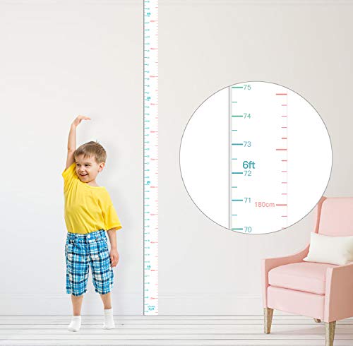 kolymax Growth Chart for Kids Height Chart Ruler Wall Decor for Measuring Kids Boys Girls, White (Middle 83''x1.37'') - Image 1