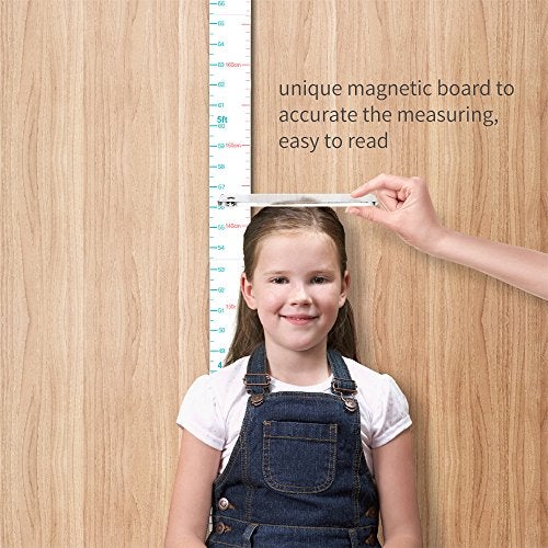 kolymax Growth Chart for Kids Height Chart Ruler Wall Decor for Measuring Kids Boys Girls, White (Middle 83''x1.37'') - Image 3