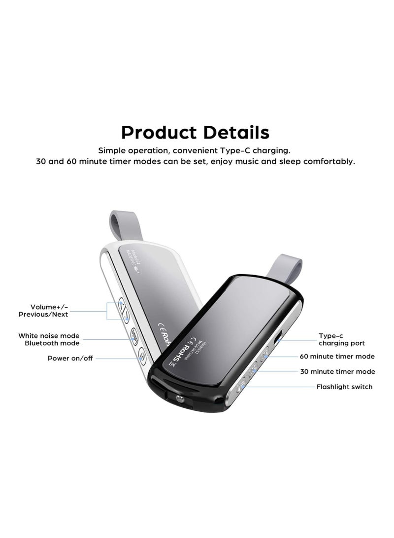 Pillow Speaker Bone Conduction Stereo, Mini Portable Bluetooth Wireless Sleep Headphones, Insomnia White Noise Machine for Side Sleepers, Black - Image 4