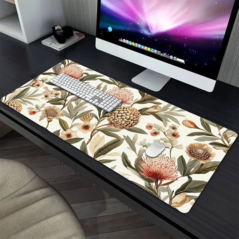 Large Banksia Flower Mouse Pad With Elegant Cone Design Textured Easy Clean Fabric Surface Desk Mat For Home Office Computer Desk 15 74 X 31 49 Inches Durable Desk Accessory - Image 4