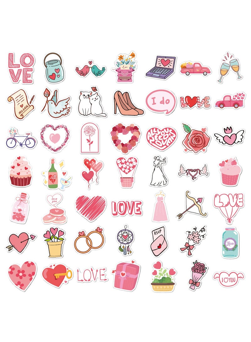 100 Pieces Love Stickers Bulk Vinyl Waterproof Heart Love Sticker Decals for Couple Girlfriend Boyfriend Stickers Gift Scrapbook Supplies for Laptop Luggage Guitar Phone Case - Image 3