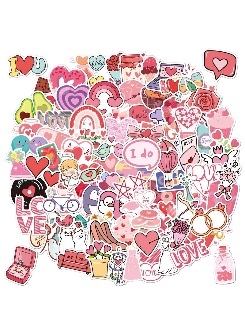 100 Pieces Love Stickers Bulk Vinyl Waterproof Heart Love Sticker Decals for Couple Girlfriend Boyfriend Stickers Gift Scrapbook Supplies for Laptop Luggage Guitar Phone Case - Image 2