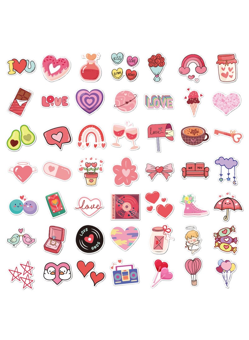100 Pieces Love Stickers Bulk Vinyl Waterproof Heart Love Sticker Decals for Couple Girlfriend Boyfriend Stickers Gift Scrapbook Supplies for Laptop Luggage Guitar Phone Case - Image 4