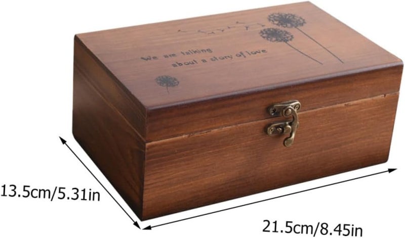 IWOWHERO Fine Craftsmanship Wooden Needlework Box Storage Box for Sewing Retro Art Home - Image 2