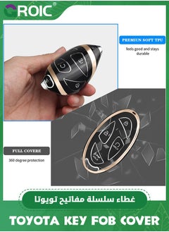 GROIC For Hyundai Key Fob Cover,Soft TPU 360 Degree Car Key Case Protector with Leather Keychain Compatible with Hyundai Grandeur GN7 KONA 2023 2024 Smart 5 Buttons Smart Key(Black)  - Image 5