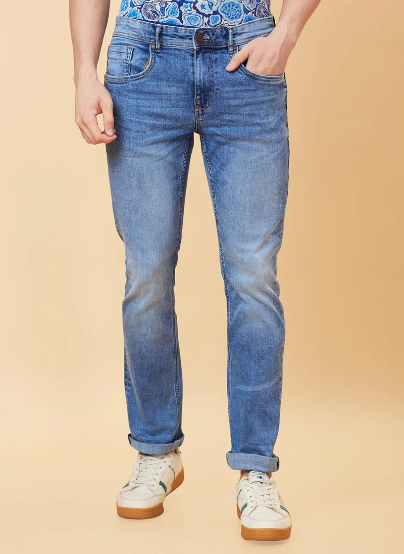 Being Human Men Slim Fit Heavy Fade Clean Look Stretchable Jeans