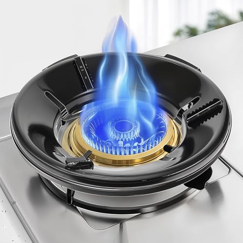 Add2Cart Stand for Black Gas Saver Burner Chula Support With 4 Legs - Indian Gas Support, Fire and Windproof Jali Ring 0.7mm Metal - Black - Image 1