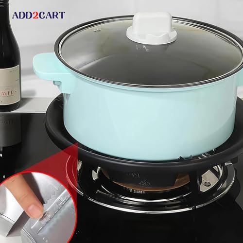 Add2Cart Stand for Black Gas Saver Burner Chula Support With 4 Legs - Indian Gas Support, Fire and Windproof Jali Ring 0.7mm Metal - Black - Image 2