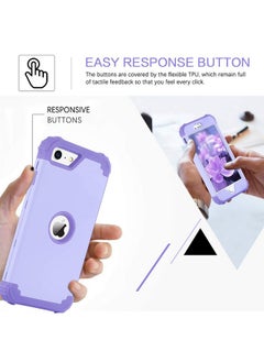 بنتوبين جراب BENTOBEN لهاتف iPhone SE 2022 وiPhone SE 2020، جراب متين 3 في 1 كامل الجسم متين مقاوم للصدمات هجين من مادة البولي كربونات الصلبة والمطاط الناعم لهاتف iPhone SE الجيل الثالث/الثاني، أرجواني فاتح/لافندر  - Image 5