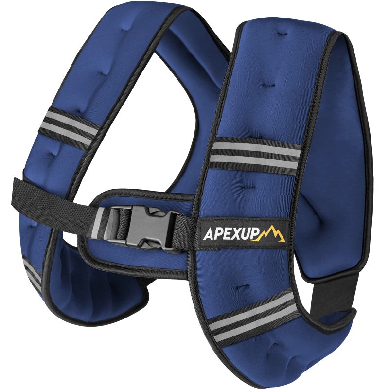 APEXUP 10lbs Weighted Vest Men Women, Weight Vest for Women Workout Equipment for Strength Training Running (Blue) - Image 1