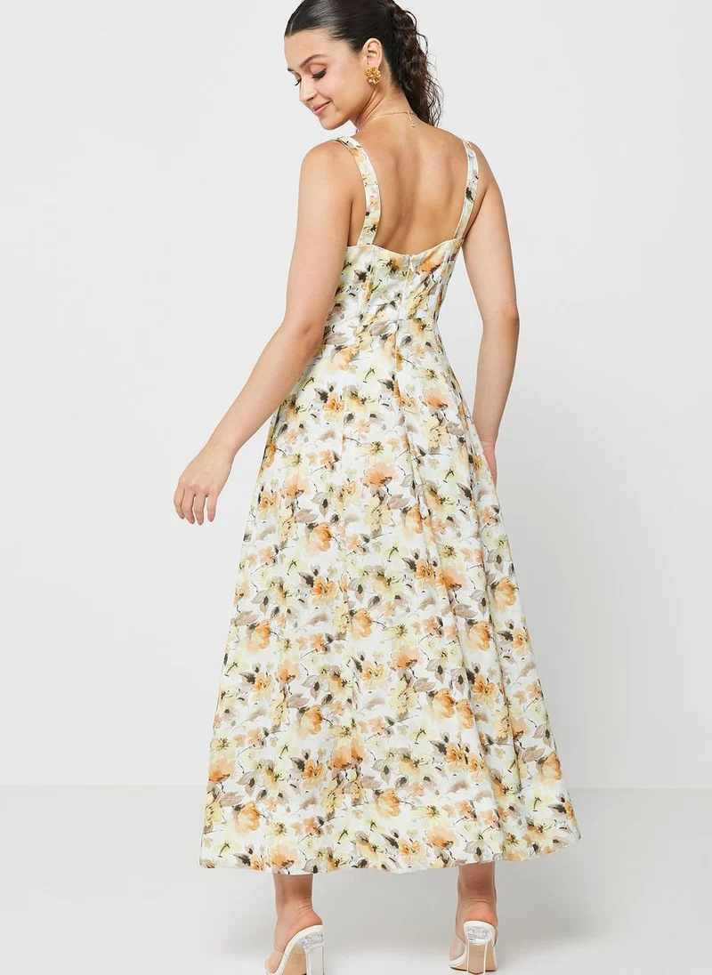 Bardot Printed Strappy Tiered Dress