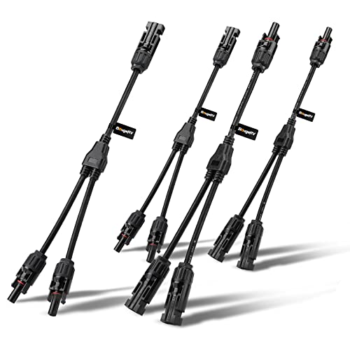 BougeRV 2 Pairs Solar Connectors Y Branch Parallel Adapter Cable Wire Plug Tool Kit for Solar Panel - Image 1