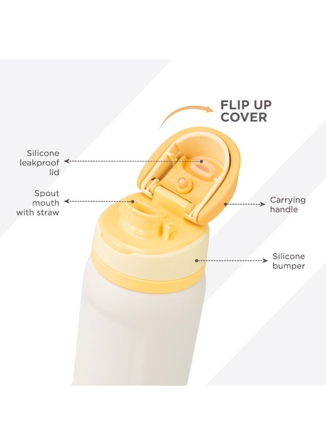 Hydrobrew Personalized Sip Switch Stainless Steel Water Bottle - Soft Latte - Image 4