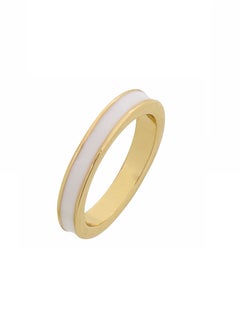 Tribal Enamel Ring White