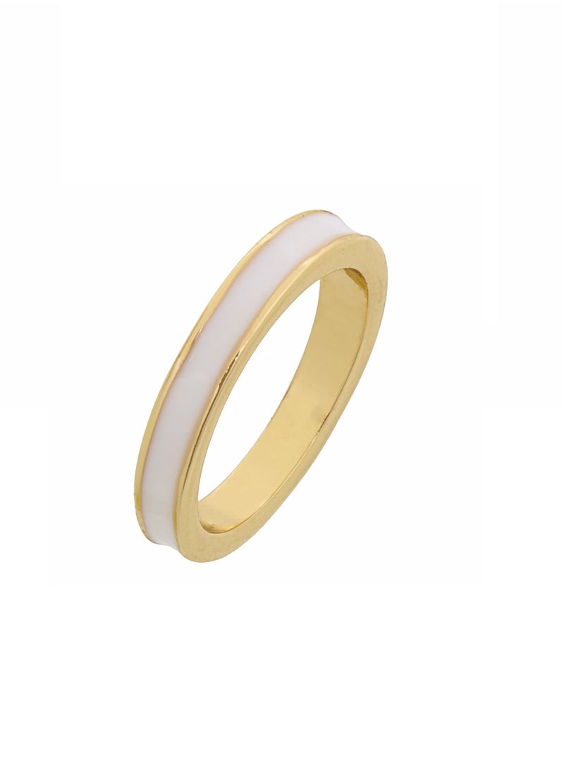 Fashionbox - Tribal Enamel Ring White - Image 1