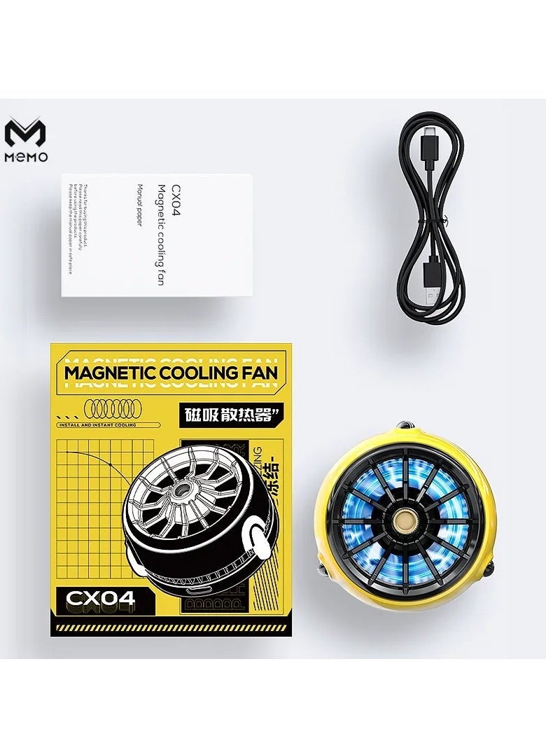 MEMO CX04 Magnetic Cooling Fan Phone Radiator | Phone Cooling Fan Case with Cold Wind Handle | Ideal for PUBG Mobile Gaming | Portable, Silent, and Efficient Smartphone Cooler | Compatible with iPhone & Android Phones | Easy to Use for Gaming Performance Enhancement