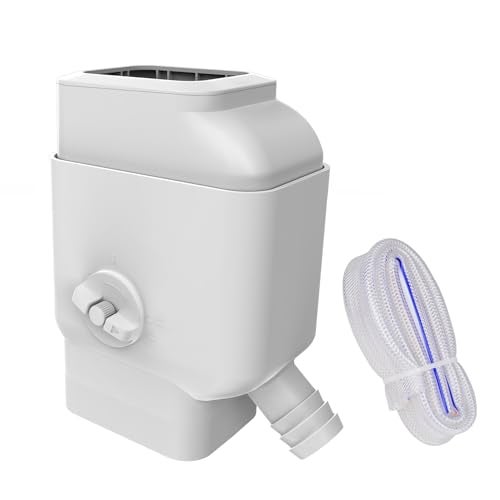 Prestantious Gutter Downspout Diverter with Built-in Filter Screen Fits for 2"x3" and 3"x4" Downspout, Rainwater Collection System with Adjustable Valve and 4ft. Hose, Diverts Large Water Flow, White - Image 1