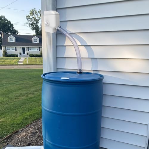 Prestantious Gutter Downspout Diverter with Built-in Filter Screen Fits for 2"x3" and 3"x4" Downspout, Rainwater Collection System with Adjustable Valve and 4ft. Hose, Diverts Large Water Flow, White - Image 2