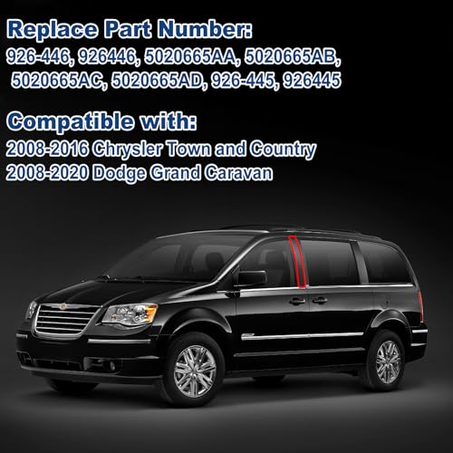 FEXON 926445 926446 Driver and Passenger Side B Pillar Trim Cover Front Windshield Outer Door Molding Compatible with Chrysler Town Country and Dodge Grand Caravan 2008-2020 Replace 5020664AA 5020665AC - Image 3