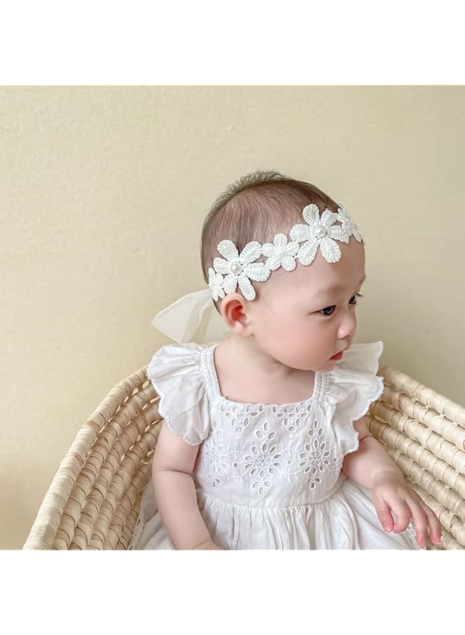 erorex Lace Baby Girls Headband Handmade Soft Nylon Hair Band For Toddler Newborn Infant Floral Head Wrap - Image 5