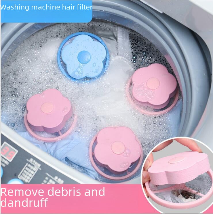 Laundry Lint Filter Bag Hair Remover Pink 
