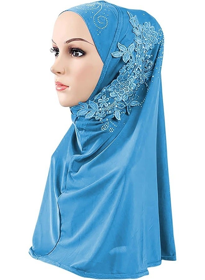 joyzzz Women Glitter Sequin Hijab Muslim Head Wrap Scarf Long Turban Headband Hair Cap Shawl - Image 1