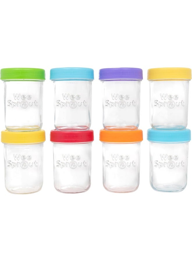 وي سبراوت Glass Baby Food Storage Jars w/Lids (8 oz, 8 Pack Set) - Image 1