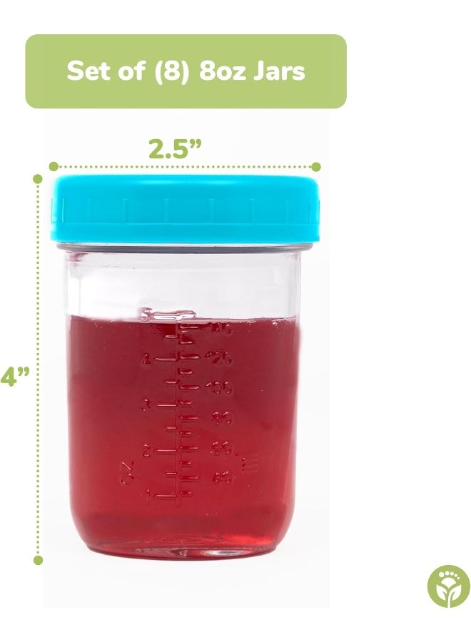 وي سبراوت Glass Baby Food Storage Jars w/Lids (8 oz, 8 Pack Set) - Image 3