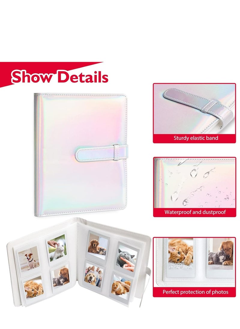 Photo Albums with 256 Pockets，Double Sided Removable Pages Leather Mini Photo Album (2.17-3.35 Inch）