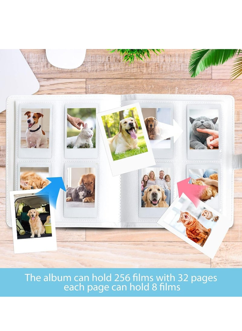 Photo Albums with 256 Pockets，Double Sided Removable Pages Leather Mini Photo Album (2.17-3.35 Inch）