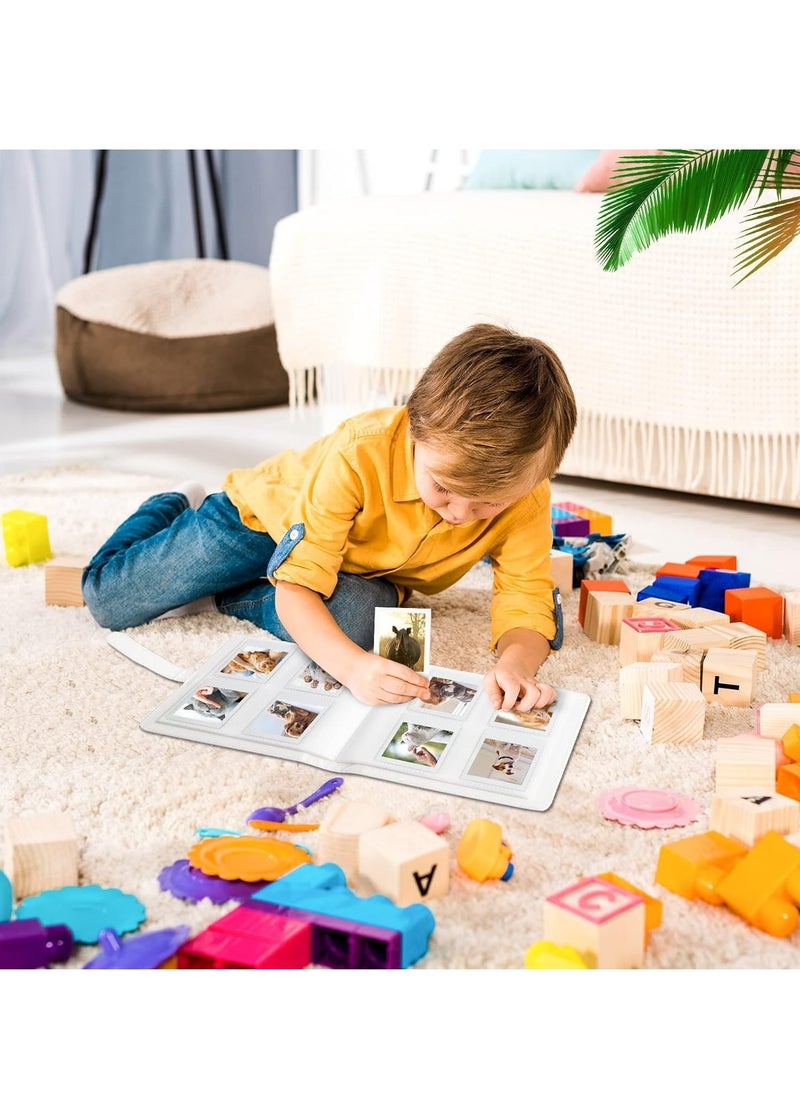 Photo Albums with 256 Pockets，Double Sided Removable Pages Leather Mini Photo Album (2.17-3.35 Inch）