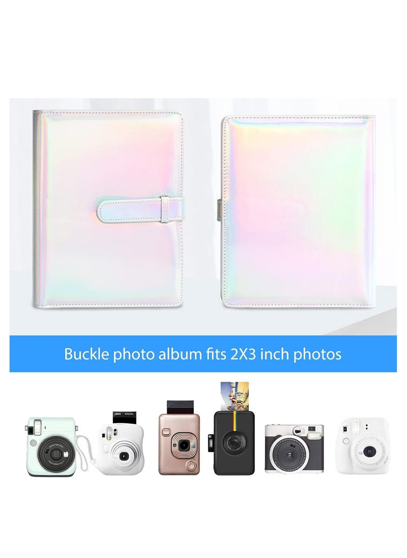 Photo Albums with 256 Pockets，Double Sided Removable Pages Leather Mini Photo Album (2.17-3.35 Inch）