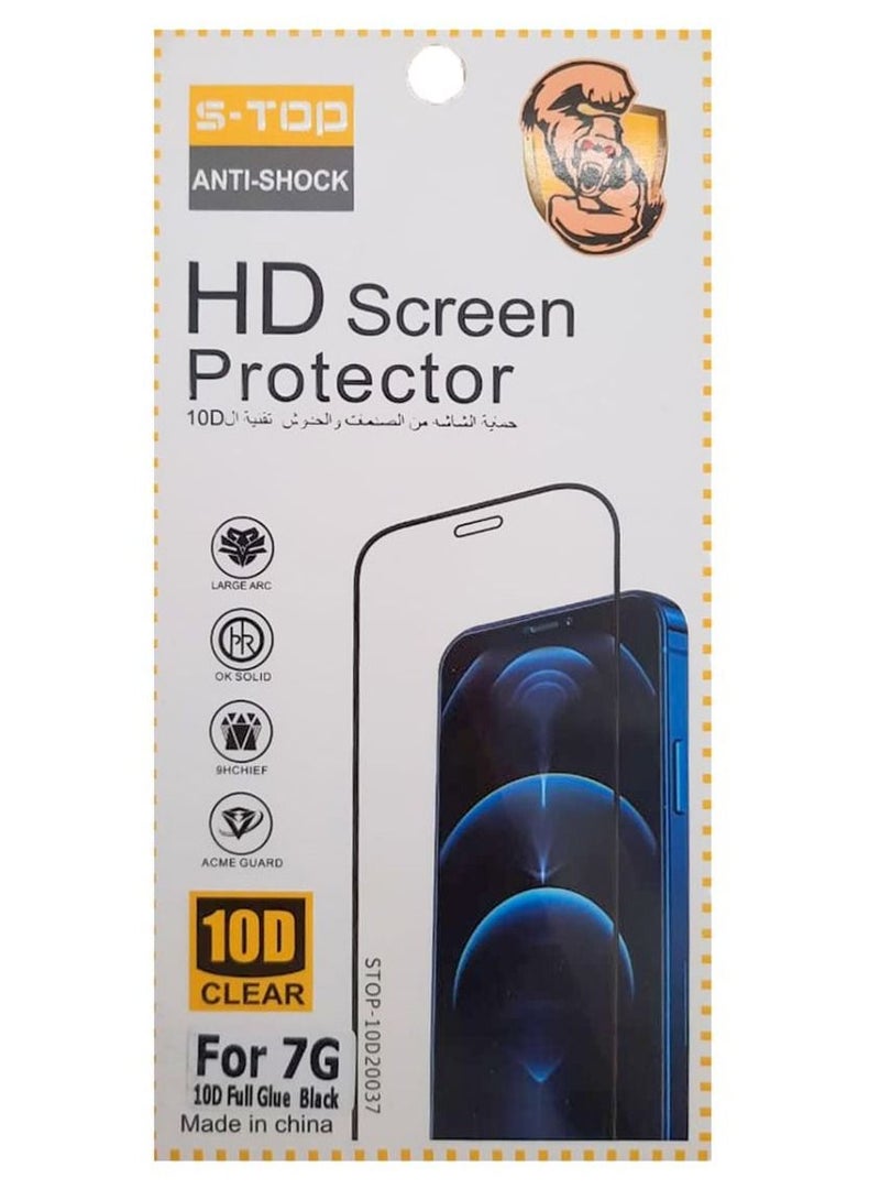 S-TOP 4D Tempered Glass Screen Protector For Apple iPhone 7G Clear/Black - Image 2