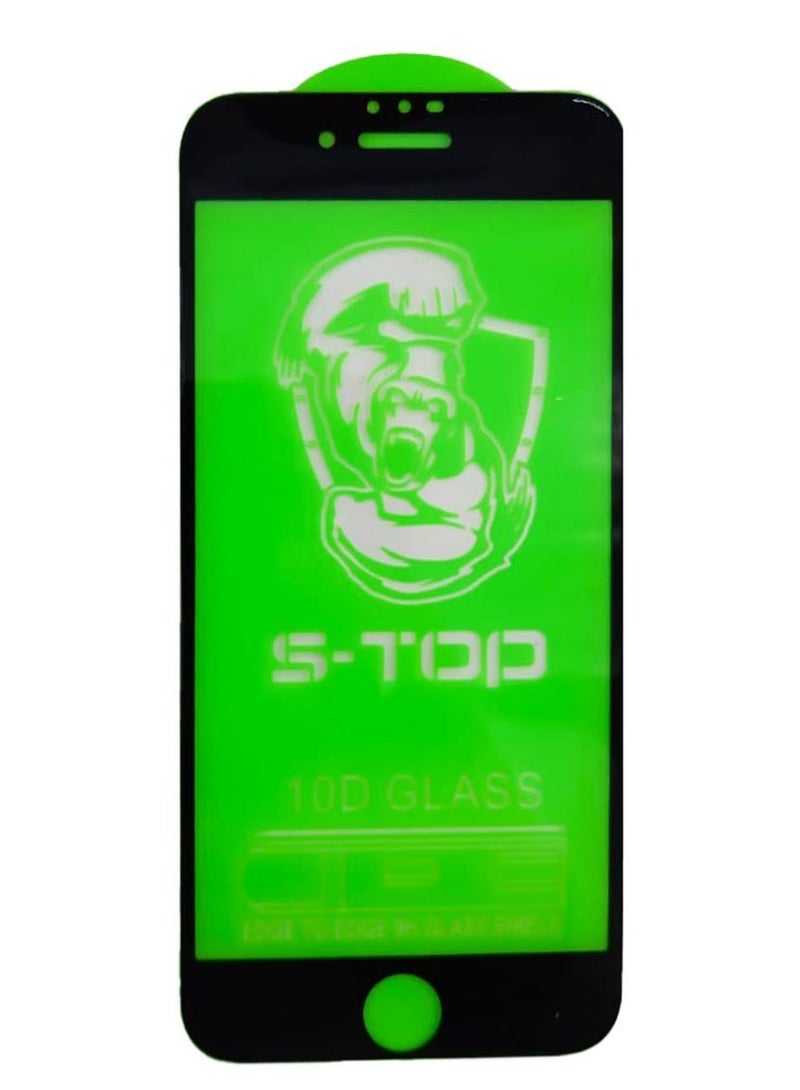 S-TOP 4D Tempered Glass Screen Protector For Apple iPhone 7G Clear/Black - Image 1