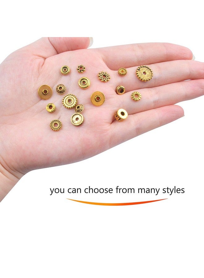 BronaGrand 100 Gram(About 170-300pcs) Bali Style Antique Gold Spacer Beads Jewelry Findings Accessories for Jewelry Making Bracelet Necklace - Image 2