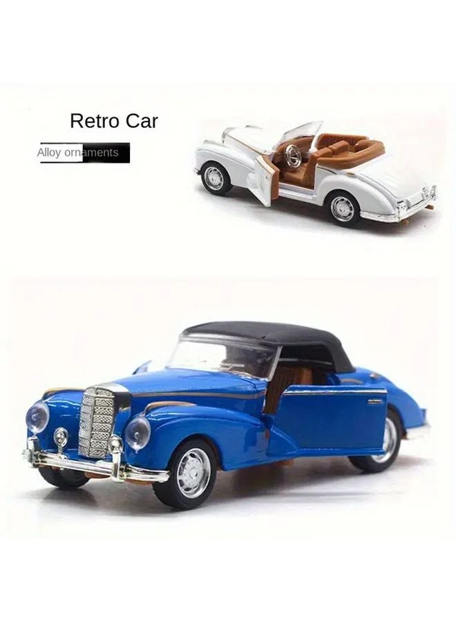 Blue 1 36 Scale Alloy Classic Retro Convertible Vintage Car Model Toy - Image 2